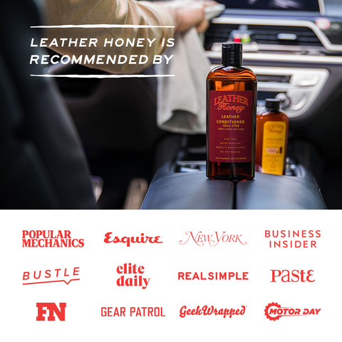 Image highlighting various organizations and companies endorsing Leather Honey, showcasing its widespread recommendation.