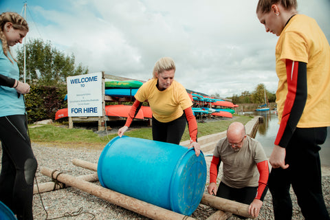 Raft made with Rope and Wood for Emergency