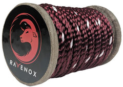 Ravenox 酒红色实心聚酯编织带白色示踪剂