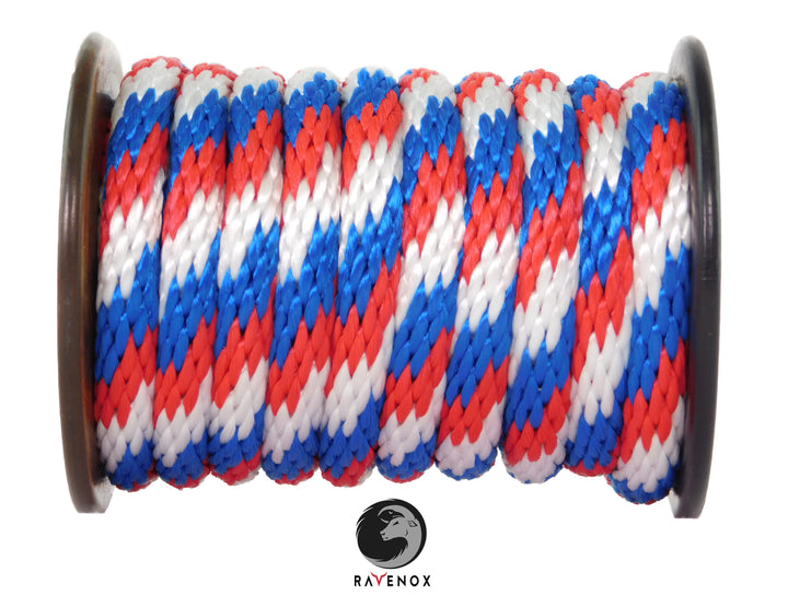 Polypropylene Diamond Braid Rope - Blue/Black/White/Red/Green/Yellow/Purple  - 3/16 x 75