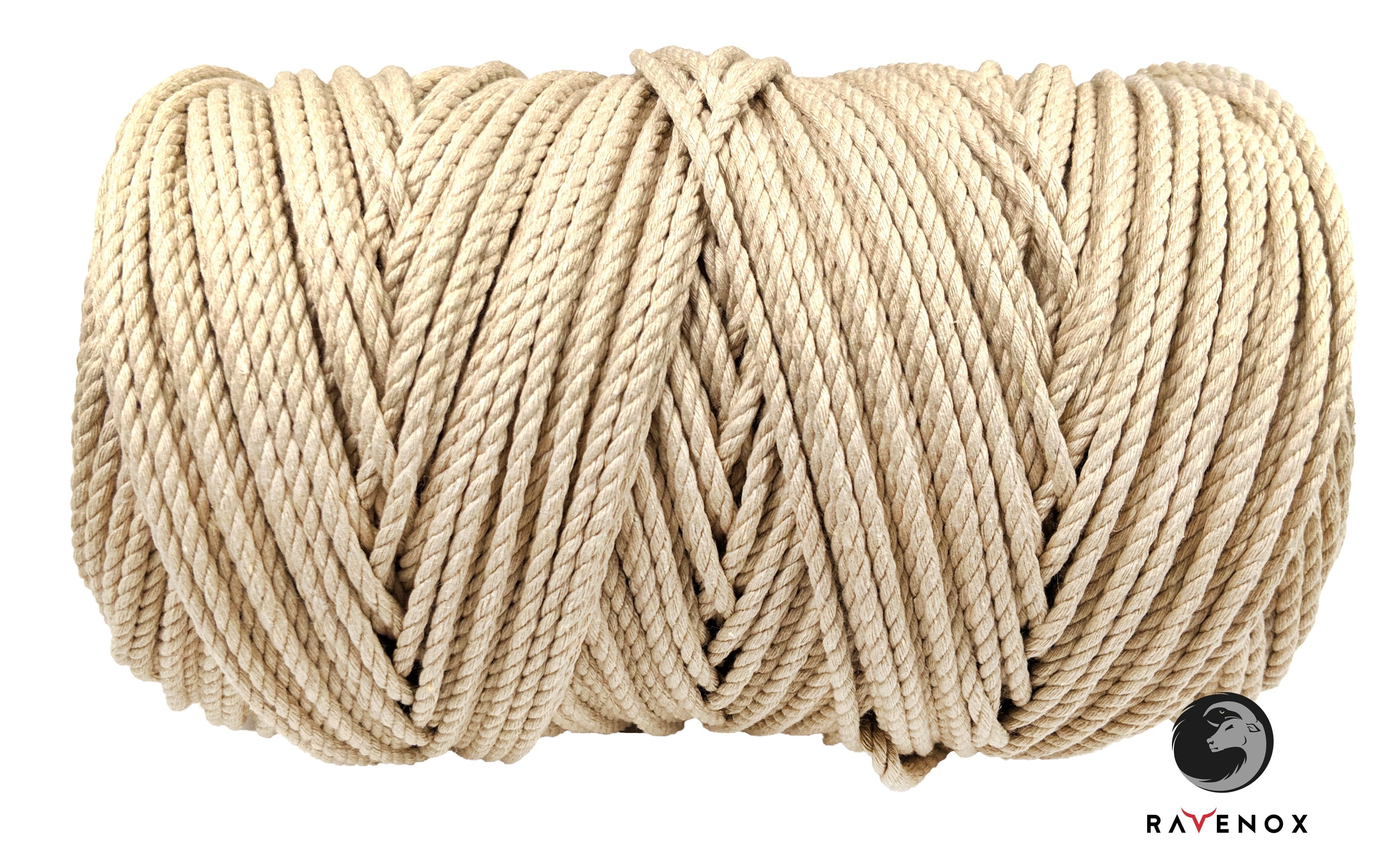 Ravenox Single Strand Twisted Cord | 100% Cotton Cord Macramé Projects 2mm x 250 Yards