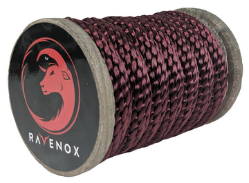 Ravenox Solid Braid Polyester Rope | Multiple Colors Made in The USA Burgundy / 1/2-Inch x 50-Feet