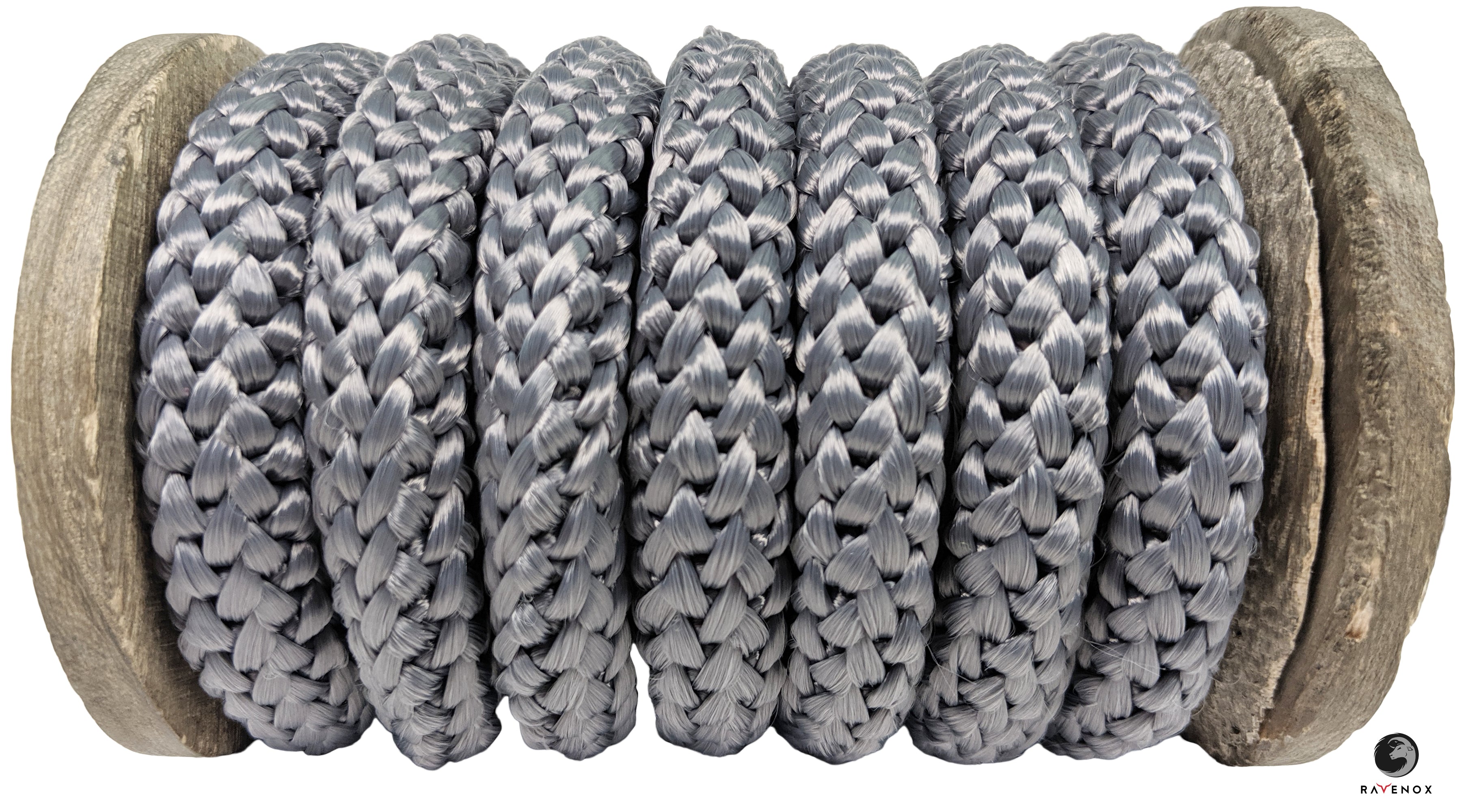 Ravenox Knit Braid Polyester Rope Grey Ropes Made in the USA