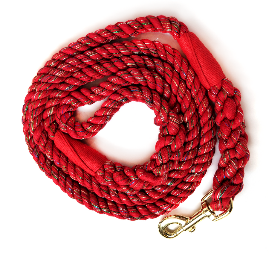 red rope dog lead