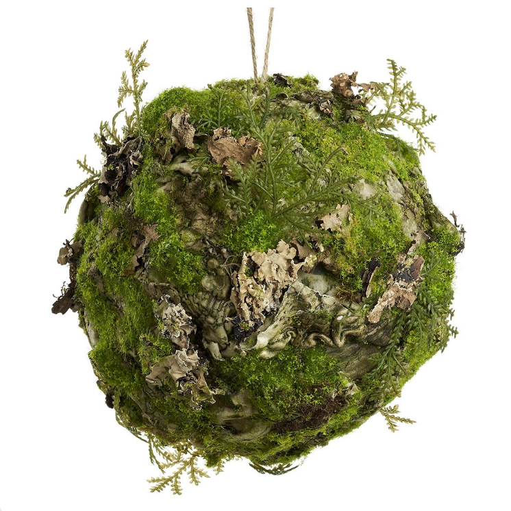 Green Moss Orb Ornament 6"