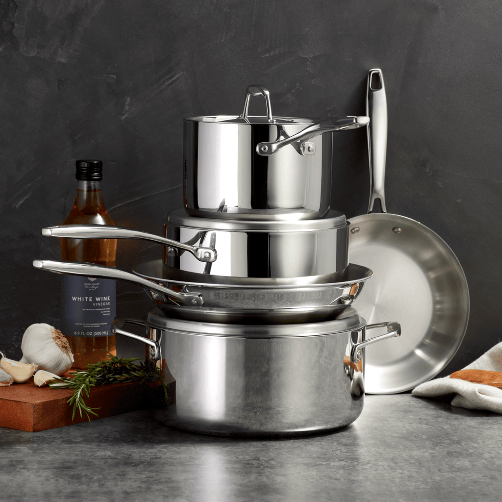 Tramontina Covered Stock Pot Stainless Steel Induction-Ready Tri-Ply Clad 8  Quart, 80116/041DS