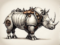 mechanical rhino steampunk