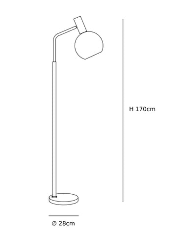 Amberkleurige glazen vloerlamp CAD