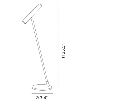 Messing Paal Tafellamp-CAD