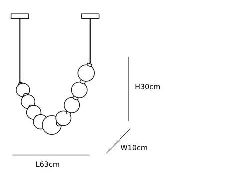 Lustre à collier de perles 1 CAD