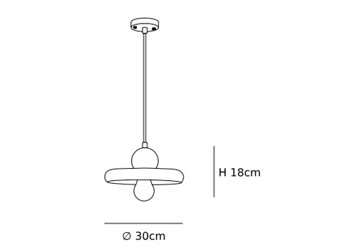 Retro Hanging Lamp Size CAD