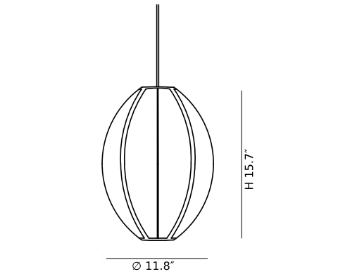 Suspension ovale en soie CAD C