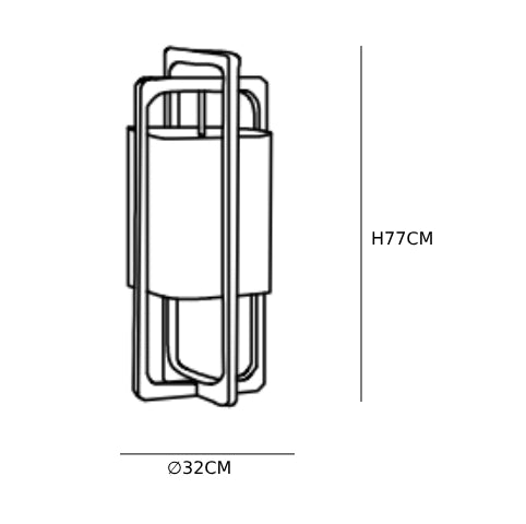 Massief houten vloerlamp 02