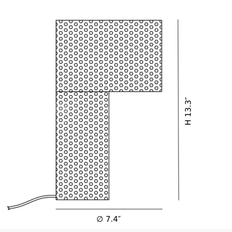 Witte rastertafellamp-CAD