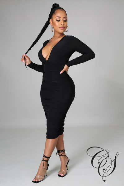 Kimmy Cut Out Detail Long Sleeve Bodycon Dress – Designs By Cece