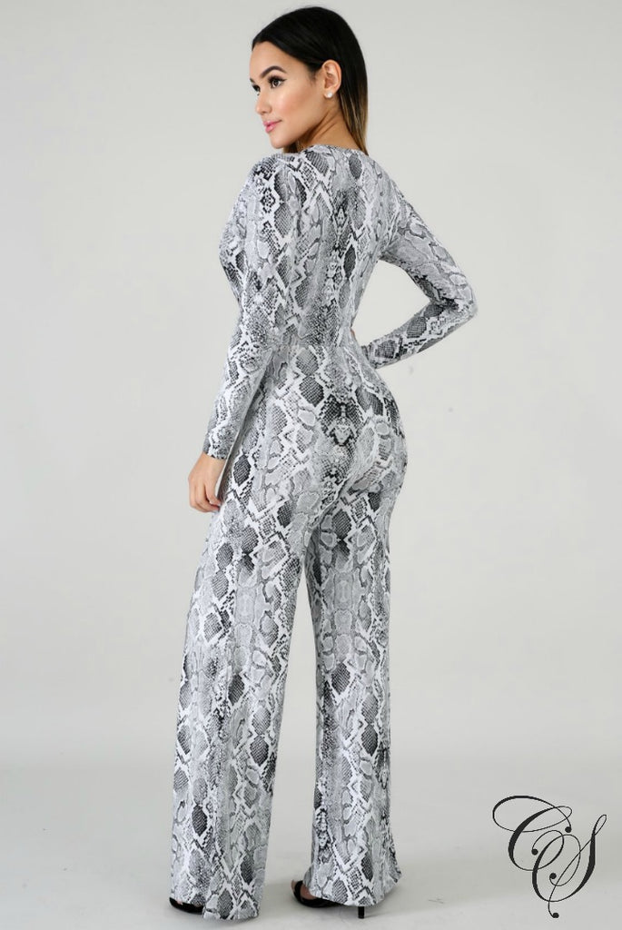 grey snakeskin jumpsuit
