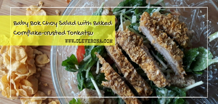 Baby Bok Choy Salad with Cornflake-crusted Tonkatsu