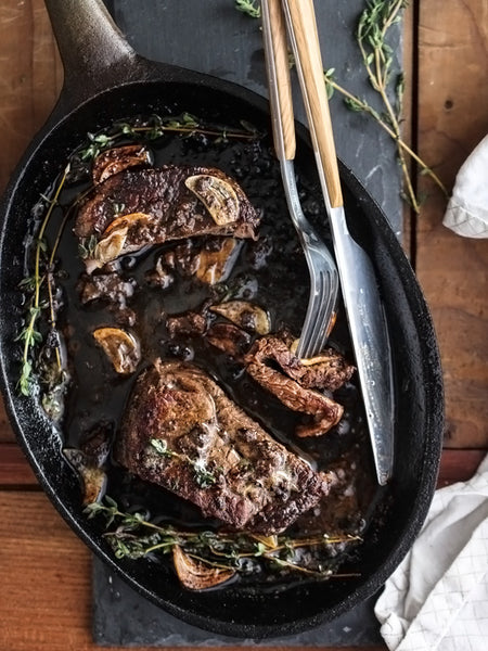 Filet Mignon with Porcini Mushroom Compound Butter