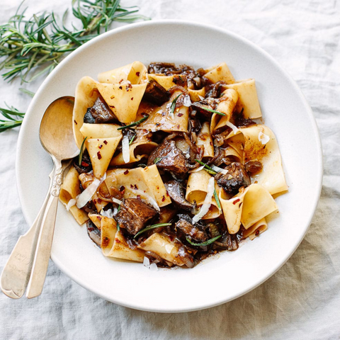 Pappardelle Pasta with Portobello Mushroom Ragu