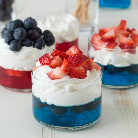 4th of july fruit jello cups