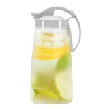 white 2.3 qt quickpour water juice and beverage pitcher