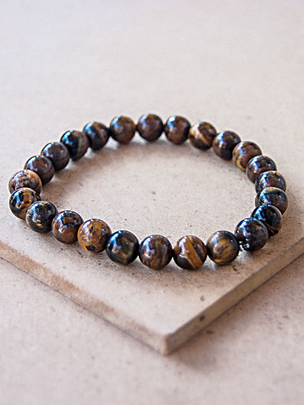 Tigers Eye Stone Bracelet, Energy Stone, Adjustable Tigers Eye beads, Yoga  Beads