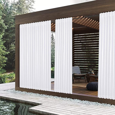 Bedding Craft's Livingroom Curtains 2 Panel Sets 50x108 inch White-Textured Slub