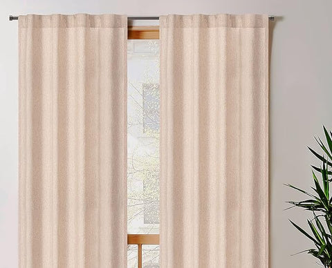 Bedding Craft's Window Panels Curtain in Linen 50x96 Natural, 100% Real Linen Panel Set of 1