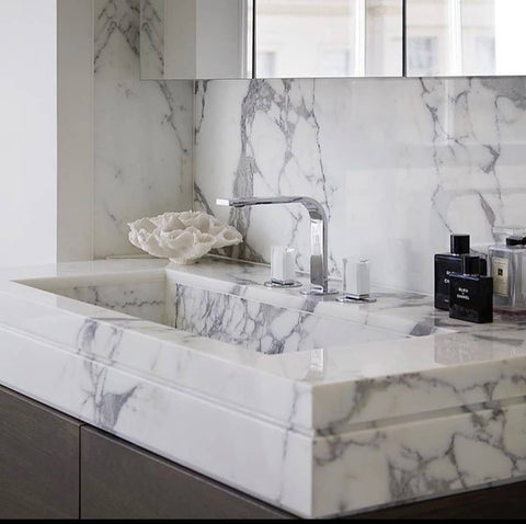 Calcutta marble sink