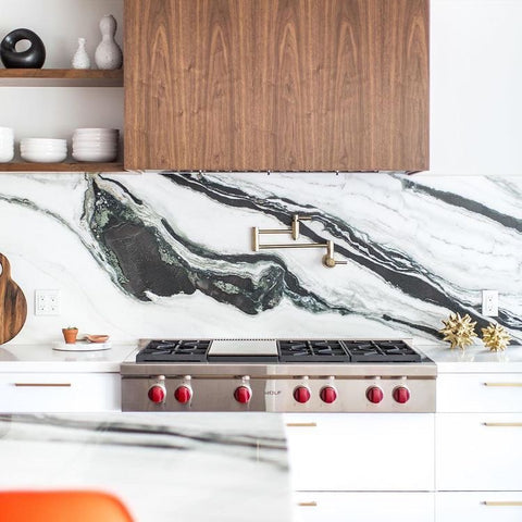 white marble kitchen