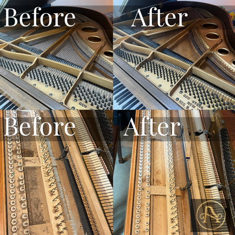 Piano Cleaning Before and After