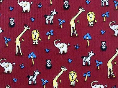 Rosso Bianco Tie Many Animal On Red Theme Novelty Repeat Silk Necktie Incredibleties Com