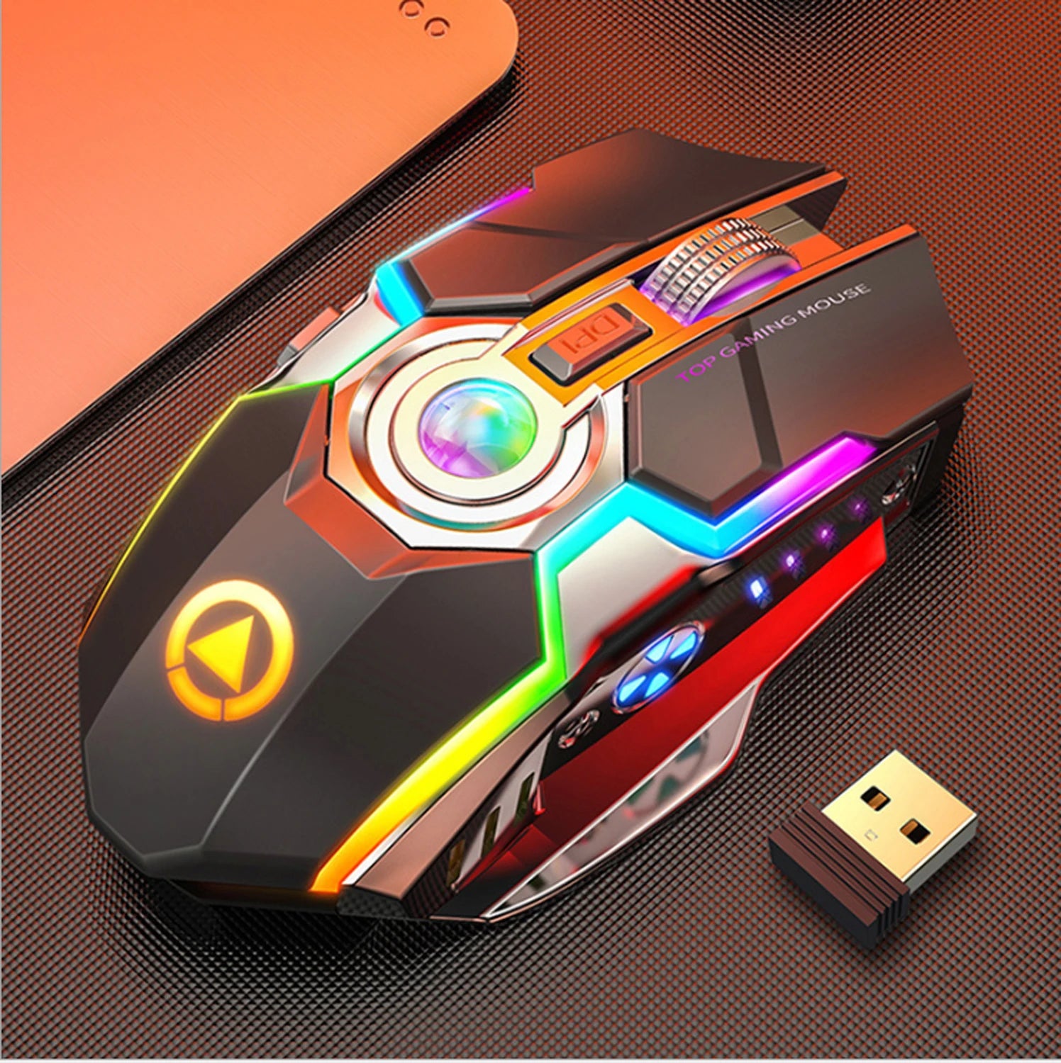 Rechargeable Gaming Mouse Silent Ergonomic 7 Keys RGB Backlit
