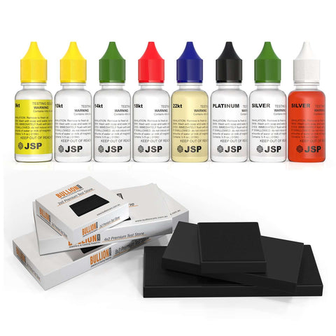 Versatile Gold Testing Kit 9k-22k Solutions & Scratch Stone