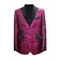 ALBERTO NARDONI PAISLEY PATTERN BLAZER IN HOT PINK