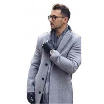 GREY SILVER GRAY BIG AND TALL WOOL OVERCOAT