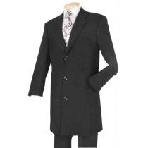 BLACK CAR COAT WITH SIDE POCKET