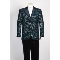 PAISLEY FLORAL BLAZER SPORT COAT BLACK RAYON