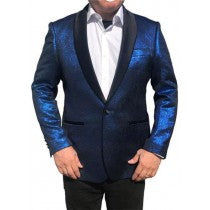 ROYAL BLUE BLACK SHAWL LAPEL TUXEDO