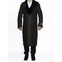 MENS BIG AND TALL BROWN FULL LENGTH 48” LONG OVERCOAT