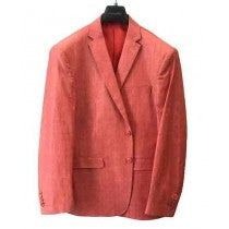 BREASTED ORANGE NOTCH LAPEL BLAZER