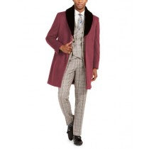 MENS COAT – FAUX FUR TRIM OVERCOAT