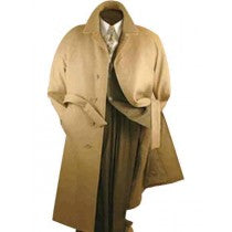 MENS CAMEL BELTED WOOL TOP COATS FULL LENGTH