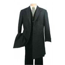 THREE BUTTON FULLY LINED CHARCOAL GREY WOOL & CASHMERE CAR COAT