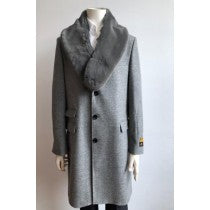 pocket peacoat ~ carcoat ~ overcoat with fur collar lt