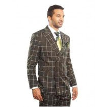 DARK GREEN PLAID WINDOWPANE SPORT COAT