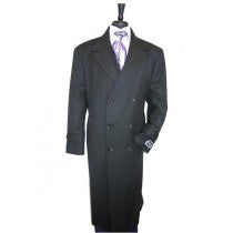 MENS BIG AND TALL JET BLACK WOOL OUTERWEAR OVERCOAT