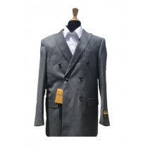 DOUBLE BREASTED BLAZER SPORT COAT JACKET GREY