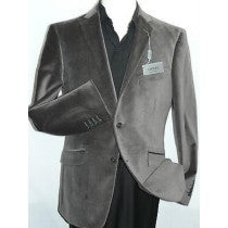 GREY VELVET BLAZER CASUAL SPORT COAT COTTON