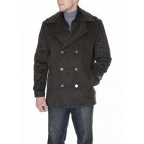 BUTTON HERRINGBONE BROWN PEACOAT